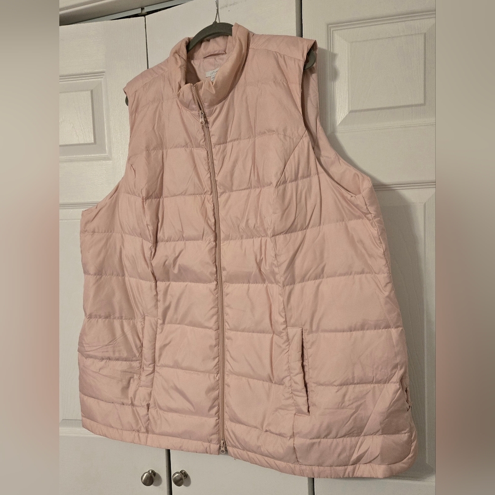 J. Jill Light Pink Down Puffer Vest, Size 4X